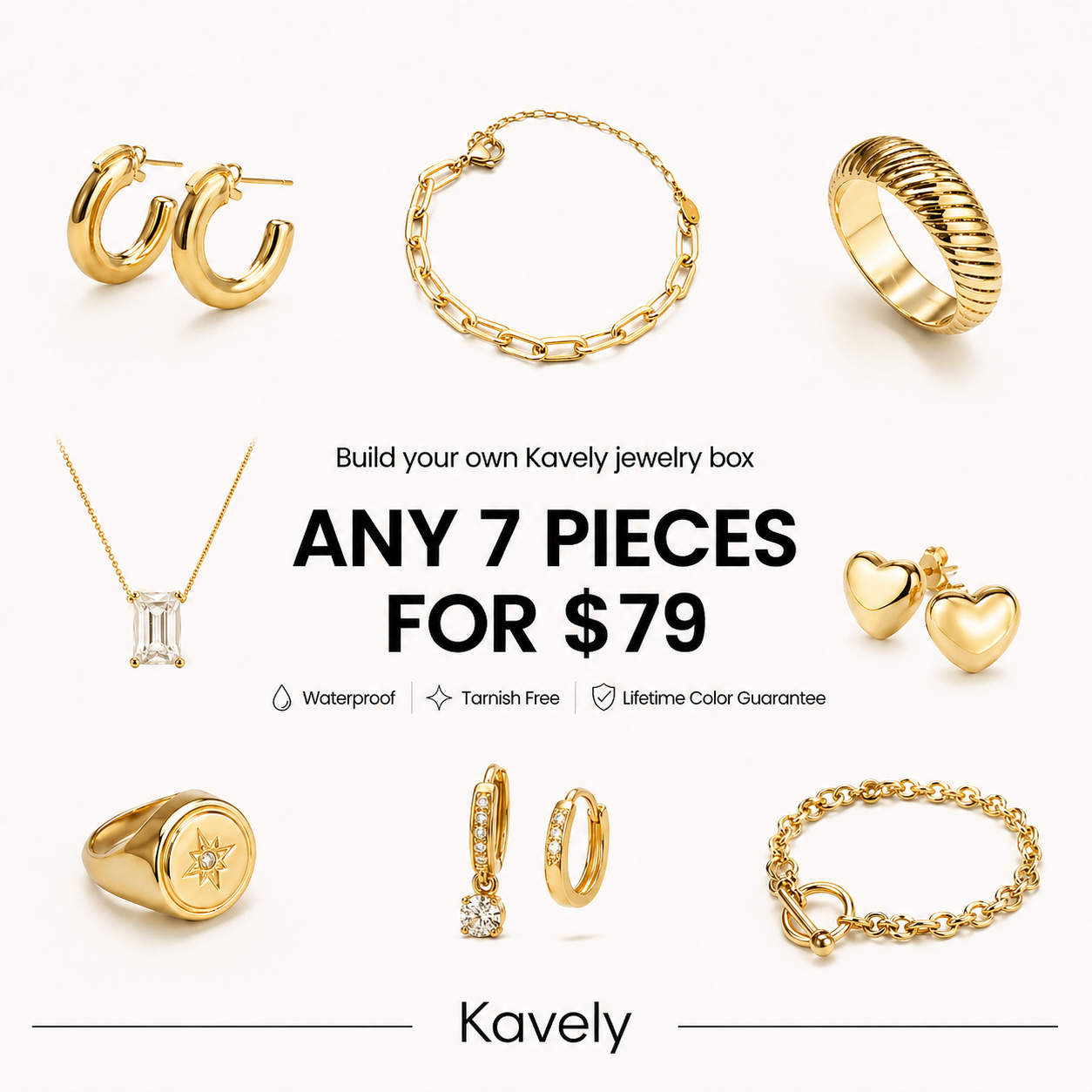 7 Piece Waterproof Jewelry Bundle
